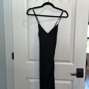 Urban outfitters black maxi satin dress S-P